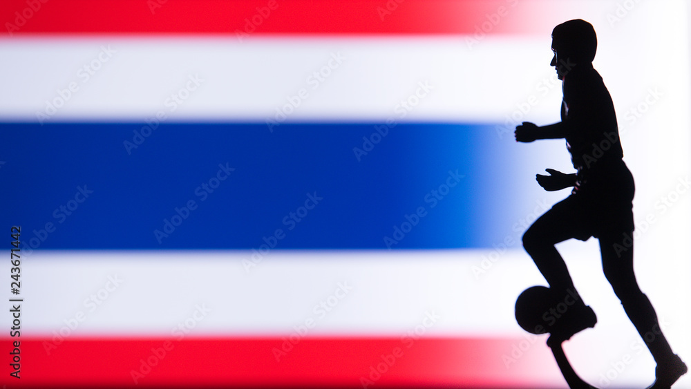 Thailand National Flag. Football, Soccer player Silhouette