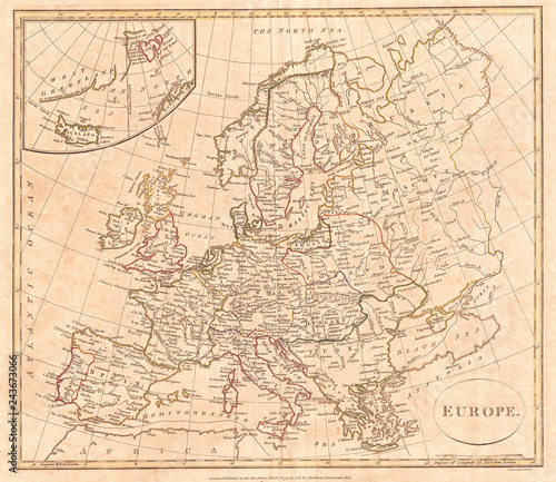 1799  Clement Cruttwell Map of Europe