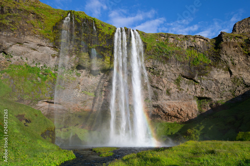 Seljalandfoss Waterfall in summer  Iceland