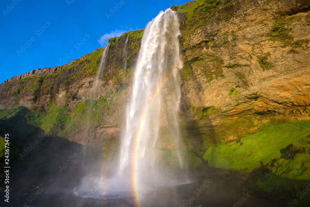 Obraz premium Seljalandfoss Waterfall in summer, Iceland