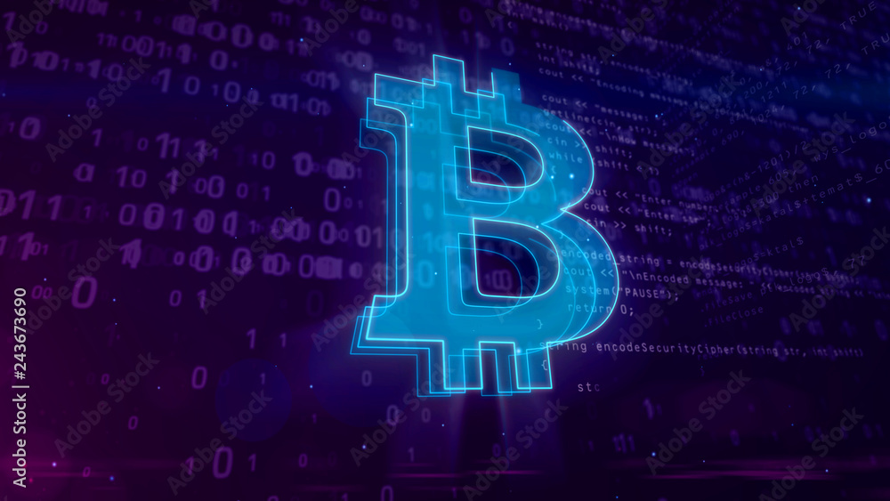Bitcoin digital concept 3d illustration Bitcoin digital concept 3d illustration