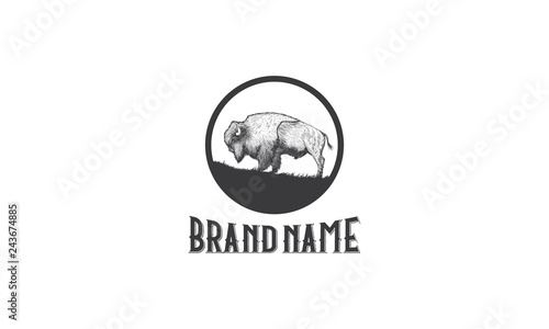 Bison vector logo.  Bison logo for sale.