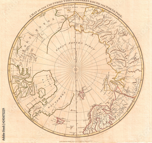 1799  Clement Cruttwell Map of North Pole