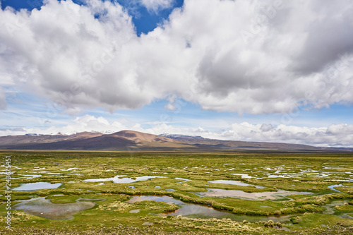 Peru, Chivay, Colca Canyon, swamp landscape in the Andes photo