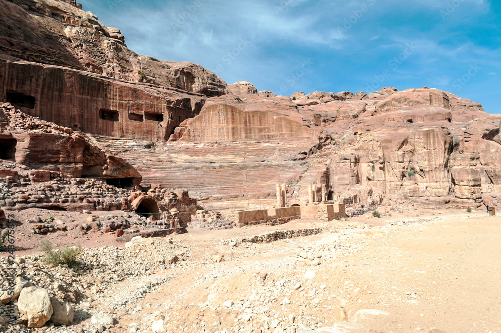 Ruins of the ancient city of Petra in Jordan Ruins of the ancient city of Petra in Jordan