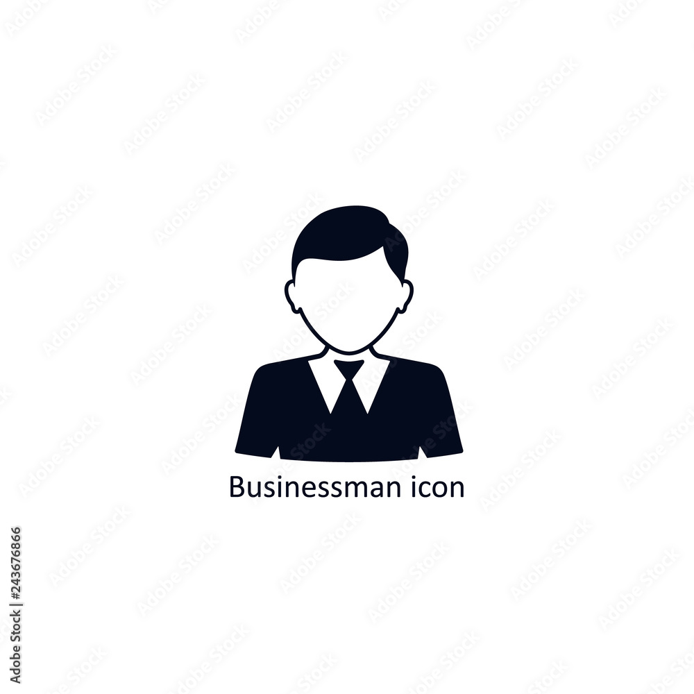 Businessman icon, Vector isolated man avatar silhouette