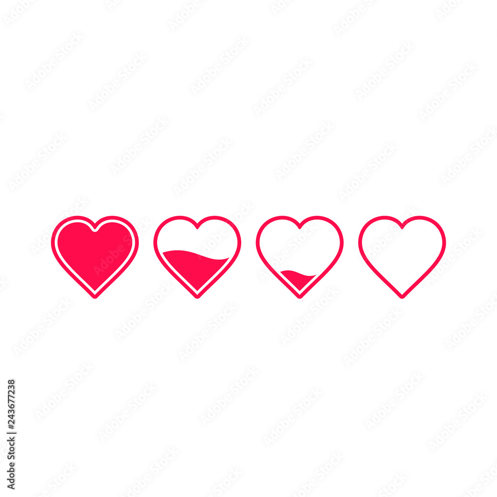 Heart rating, love meter illustration, vector health or love concept
