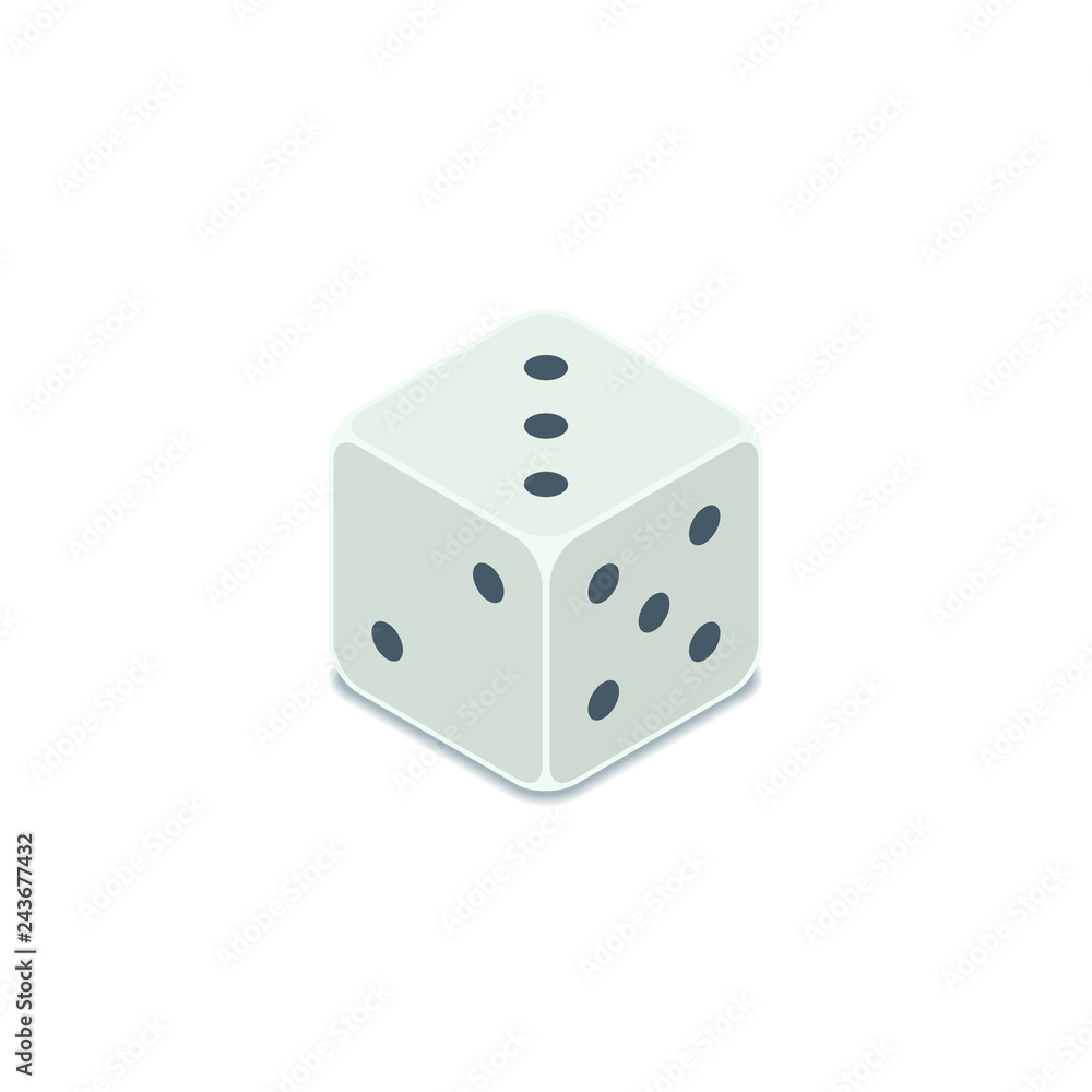 Dice icon, Vector isometric symbol. Casino game 3d illustration Dice icon, Vector isometric symbol. Casino game 3d illustration