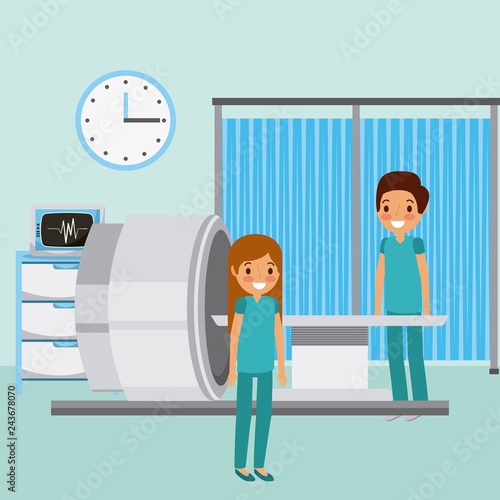doctors scan machine monitor medical clock equipment