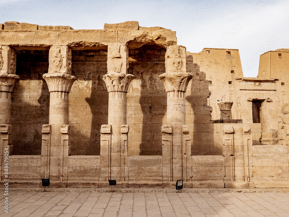 Edfu Temple Columns also known as the Temple of Horus in ancient Egypt Edfu Temple Columns also known as the Temple of Horus in ancient Egypt