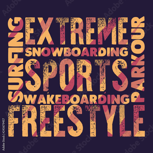 t-shirt extreme sports  design fashion  typography