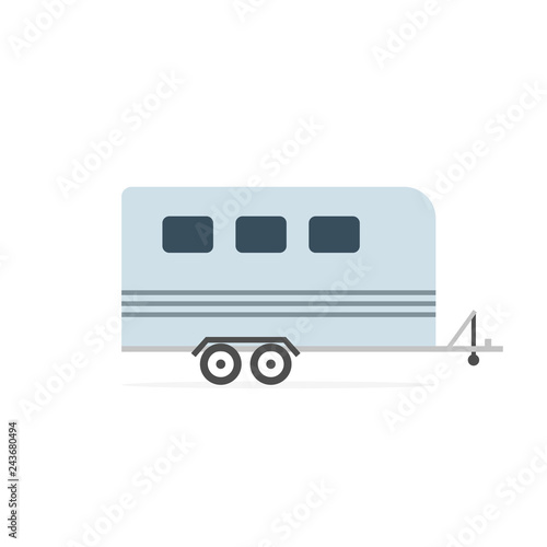 Horse trailer icon. Clipart image isolated on white background