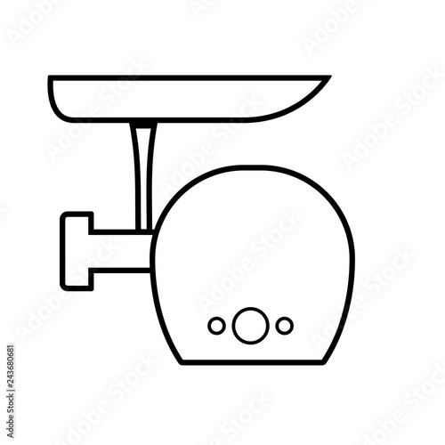Electric meat grinder outline icon. Clipart image isolated on white background