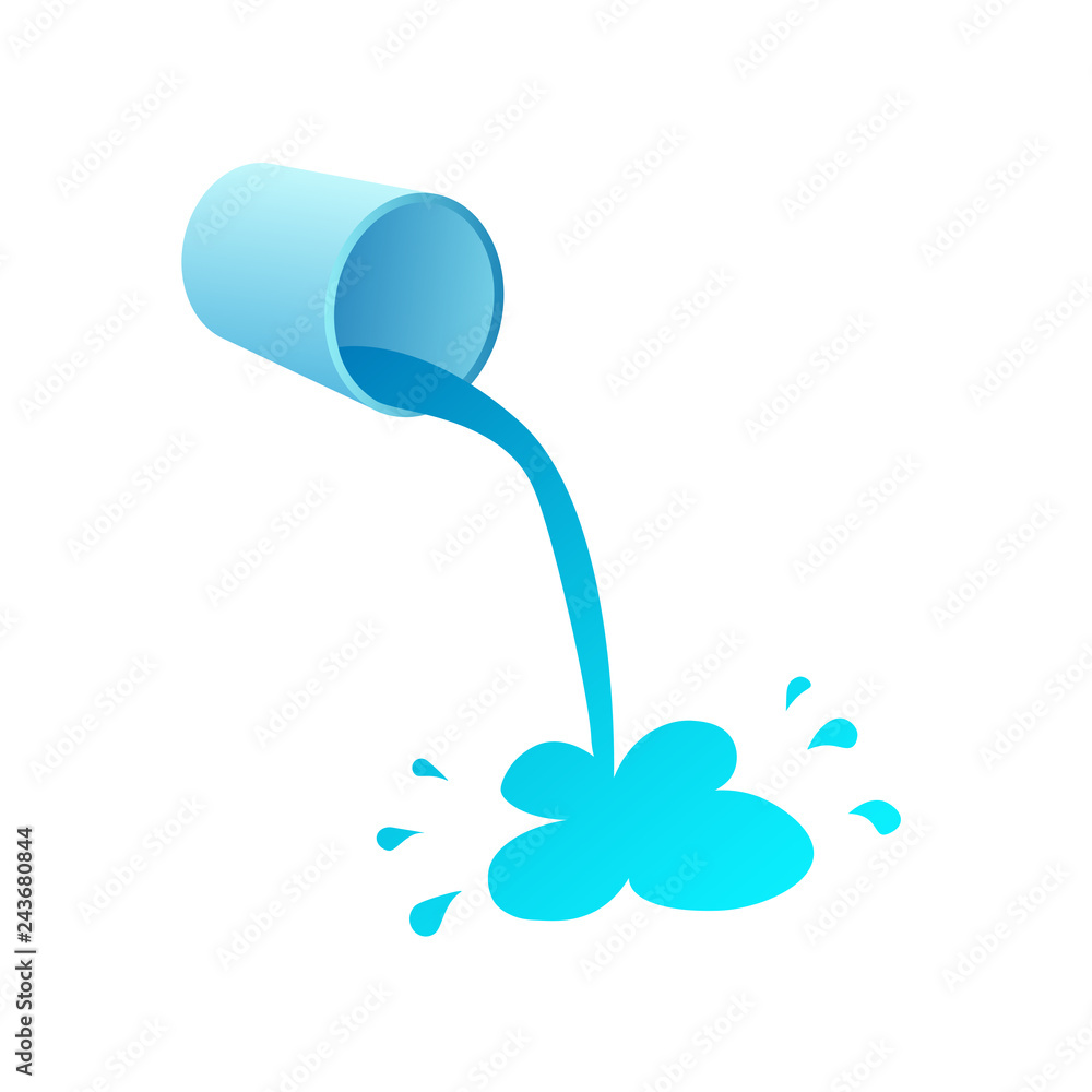 Paint bucket pouring icon. Clipart image isolated on white background