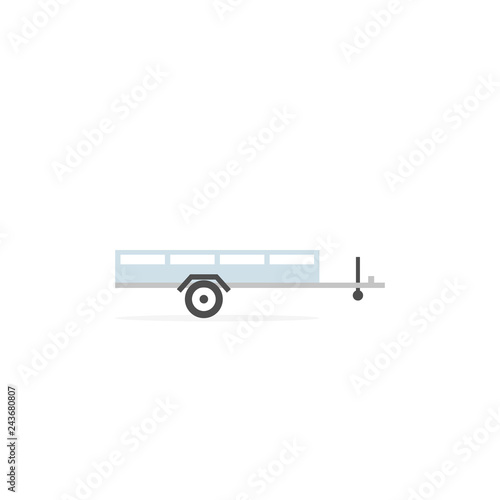 Open car trailer icon. Clipart image isolated on white background