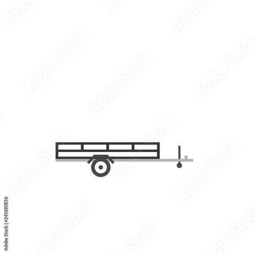 Open car trailer icon. Clipart image isolated on white background