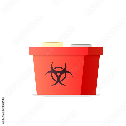 Sharp container icon. Medicine waste clipart isolated on white background