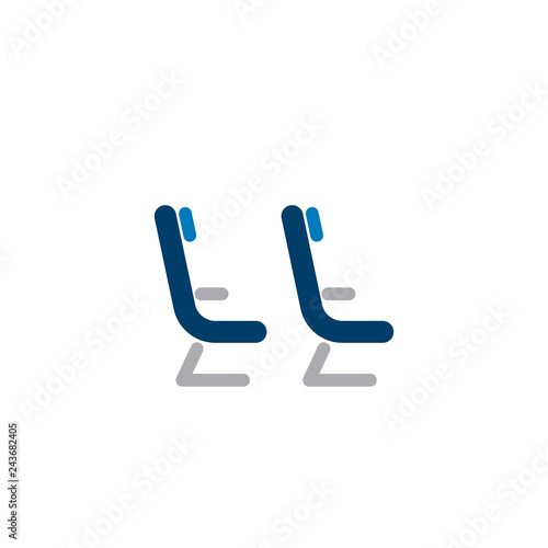Airplane seats icon. Clipart image isolated on white background