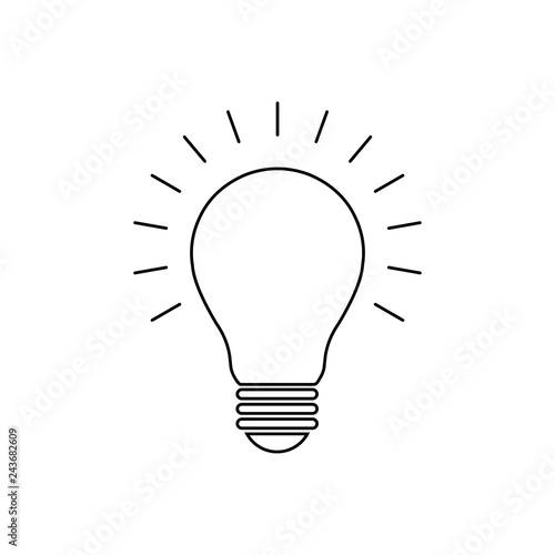 light bulb line icon, logo on white background