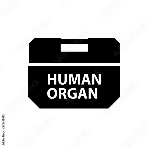 Human organ refrigerator box silhouette icon. Clipart image isolated on white background