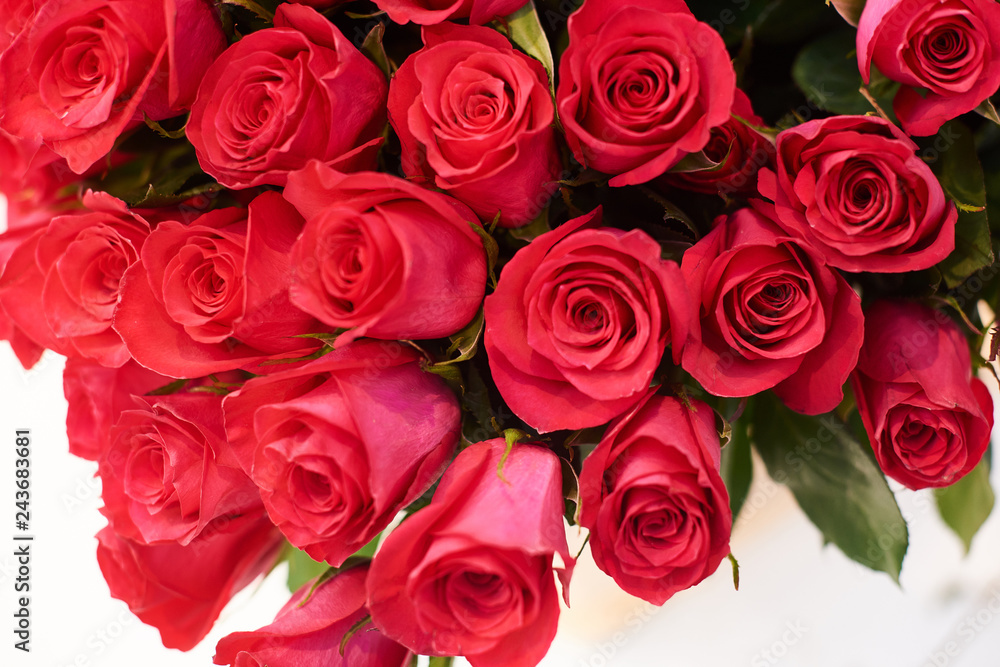 flower shop concept. Close-up beautiful lovely bouquet of red roses flower shop concept. Close-up beautiful lovely bouquet of red roses