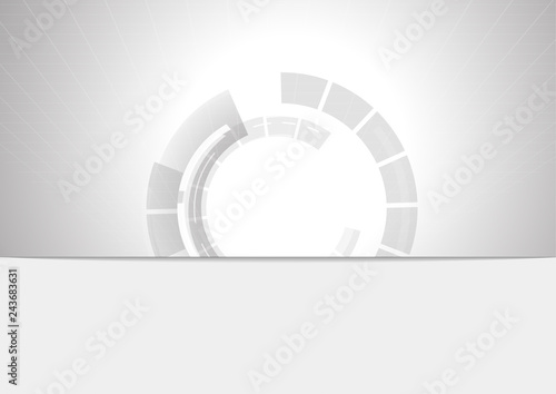 Vector   Abstract white circle on white background