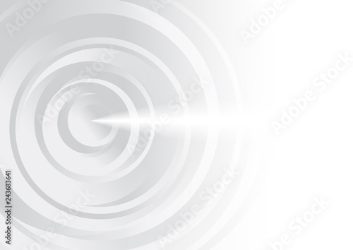 Vector : Abstract white circle on white background
