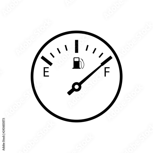 Full fuel gauge outline icon. Clipart image isolated on white background