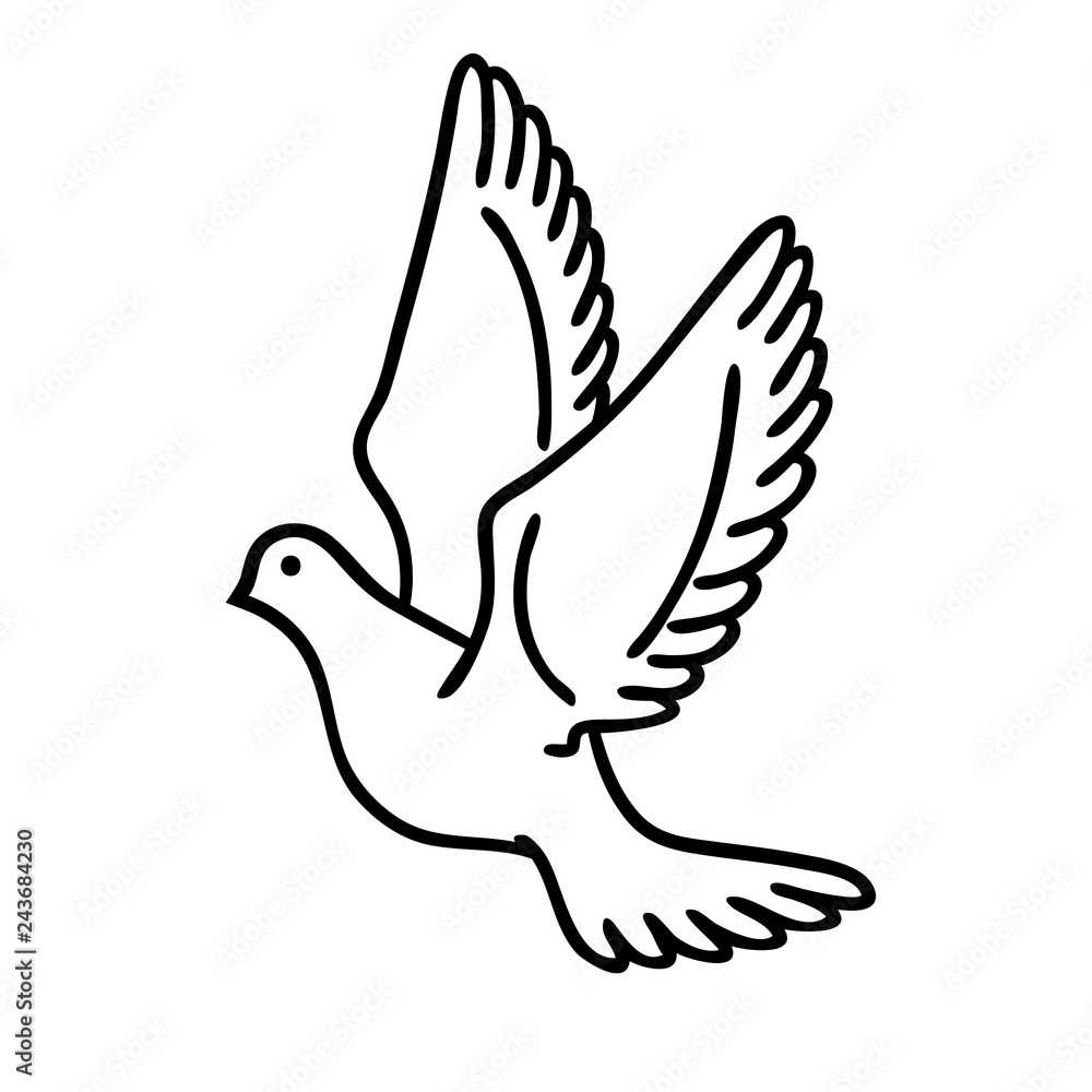 Fototapeta premium Pigeon outline icon. Clipart image isolated on white background