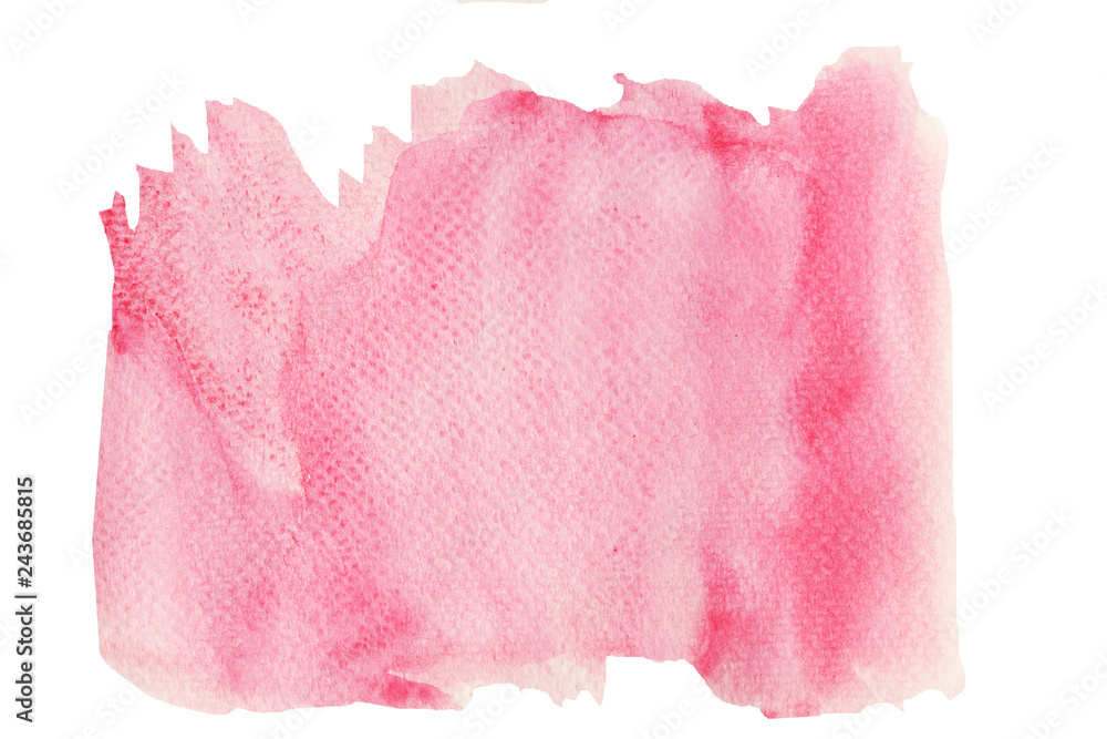 Watercolor stroke and spray on white paper , Abstract background by hand drawn pink color liquid drip isolated on white background Watercolor stroke and spray on white paper , Abstract background by hand drawn pink color liquid drip isolated on white background