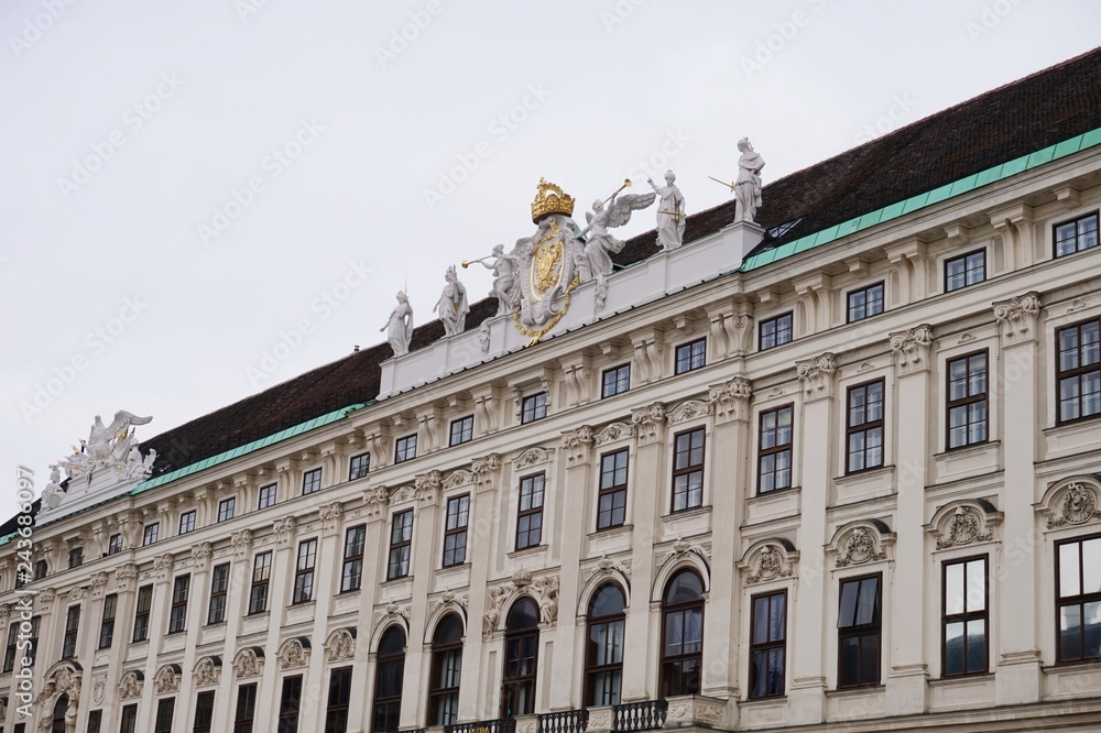 One of the facades of the Hofburg Palace in Vienna.