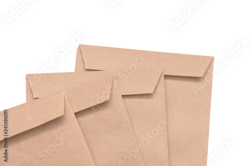 Brown envelopes on a white background