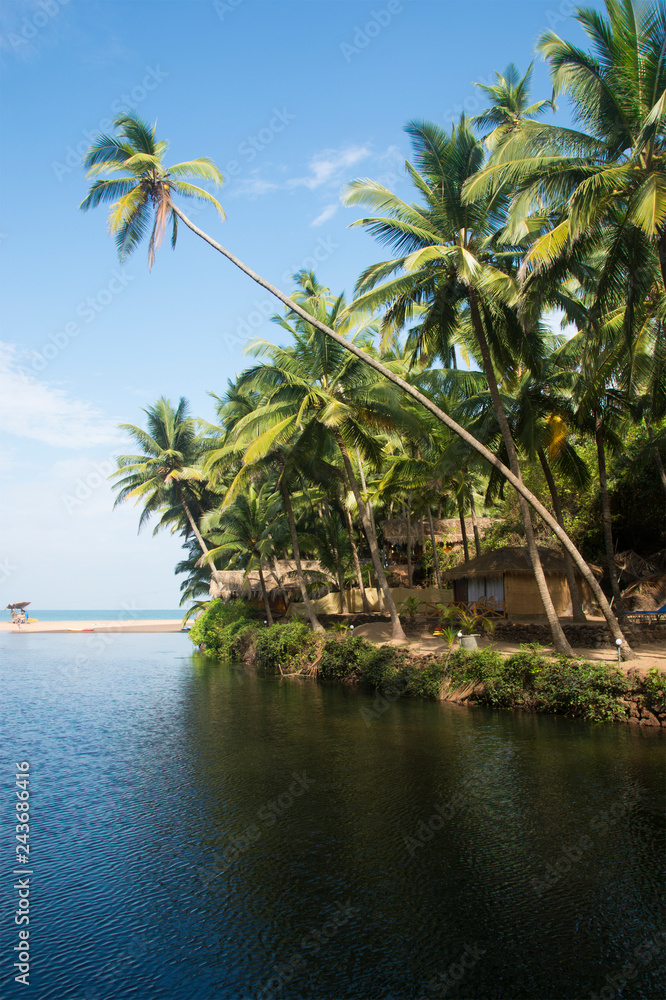 A view of the lagoon and the Arabian sea at Cola Beach, Goa, India A view of the lagoon and the Arabian sea at Cola Beach, Goa, India