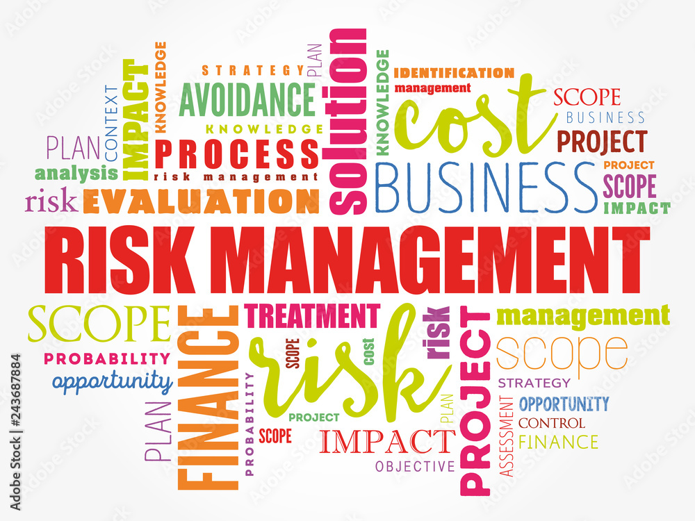 Fototapeta premium Risk Management word cloud collage, business concept background