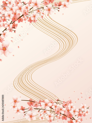 桜のシンプルな和柄背景素材 Stock Vector Adobe Stock