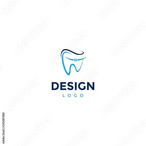 Vector logo design, dental icon, initials w