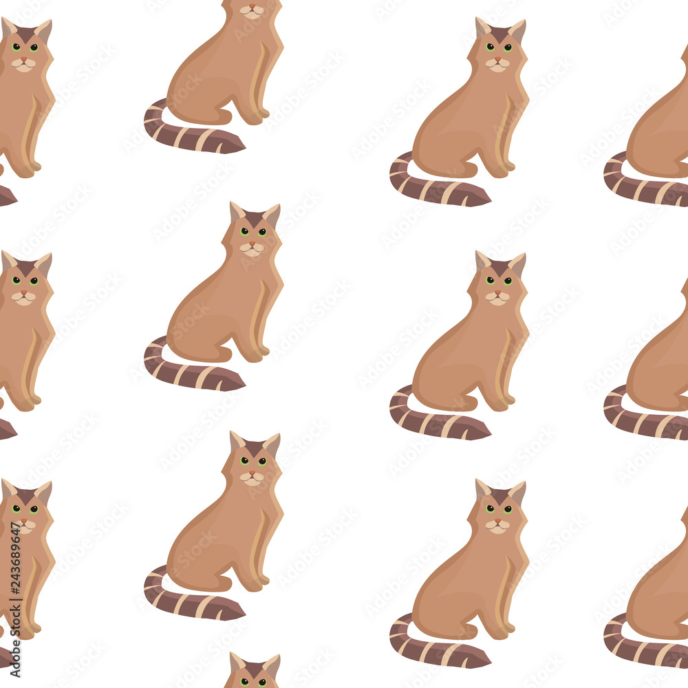 Vector cat seamless pattern. Cute kitten in cartoon style Vector cat seamless pattern. Cute kitten in cartoon style