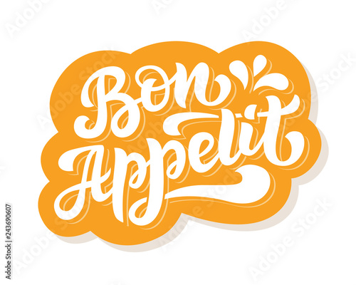 Bon Appetit hand lettering label badge