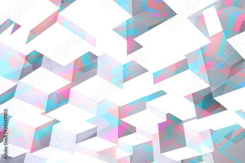 Colorful polygonal background, 3d art