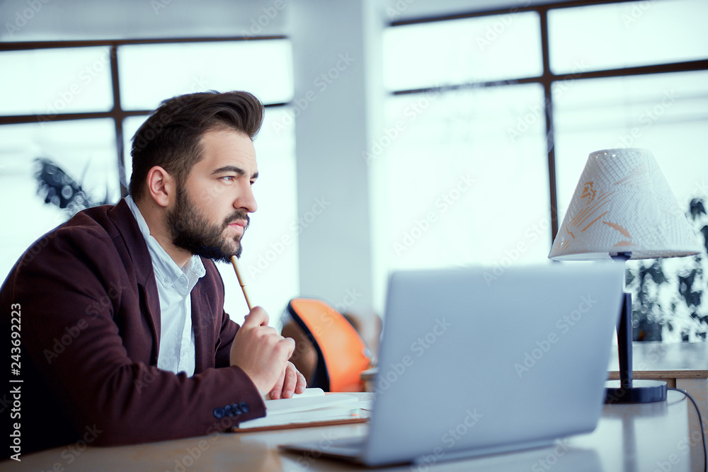 Thinking man in the office Thinking man in the office