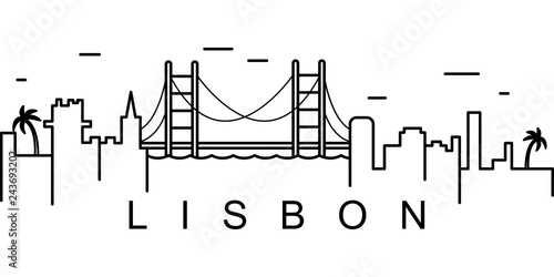 Lisbon outline icon. Can be used for web, logo, mobile app, UI, UX