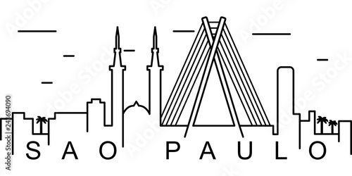 Sao Paulo outline icon. Can be used for web, logo, mobile app, UI, UX