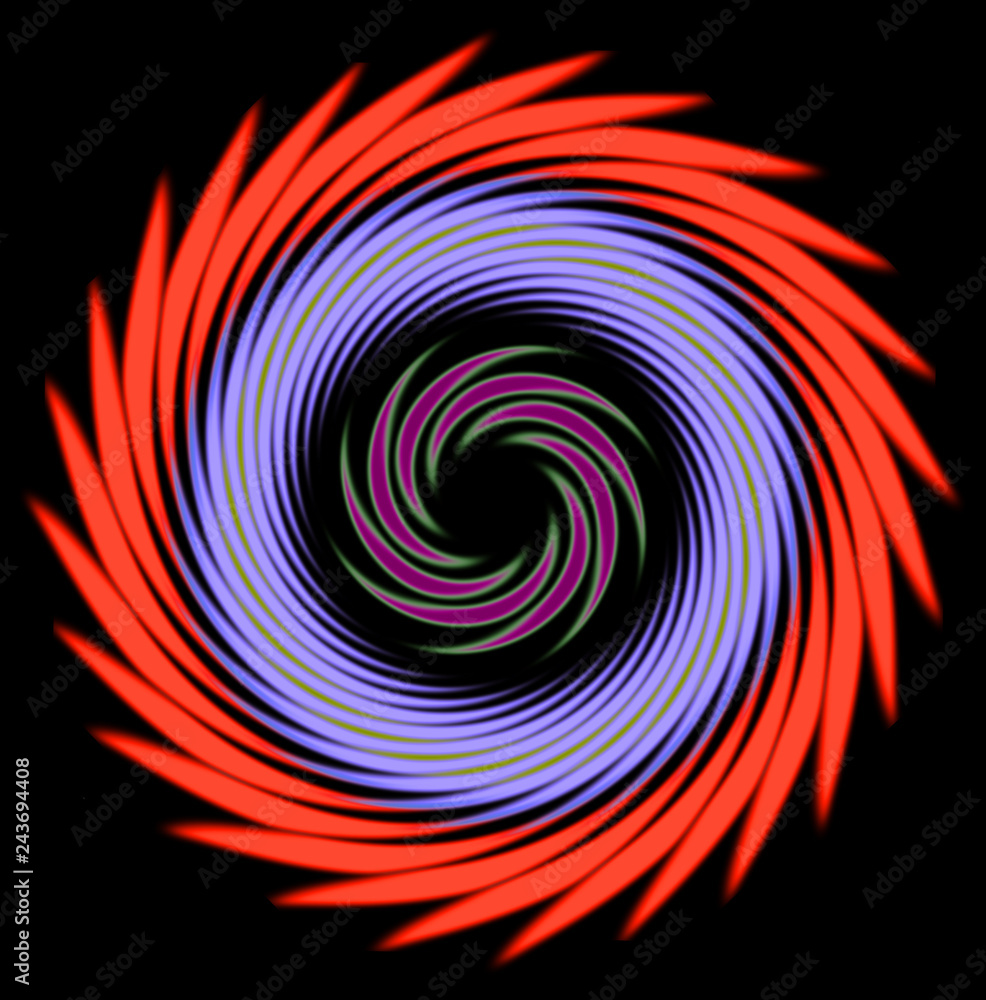 Obraz premium Mulricolored spiral radial pattern