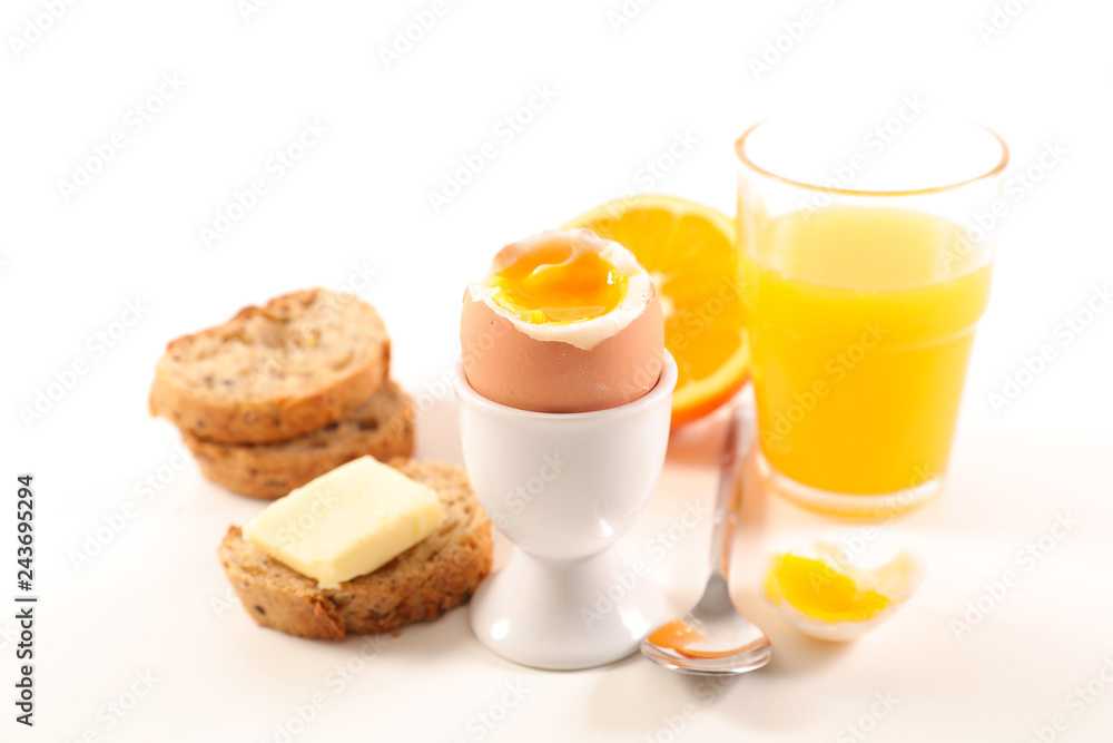 healthy breakfast on white background