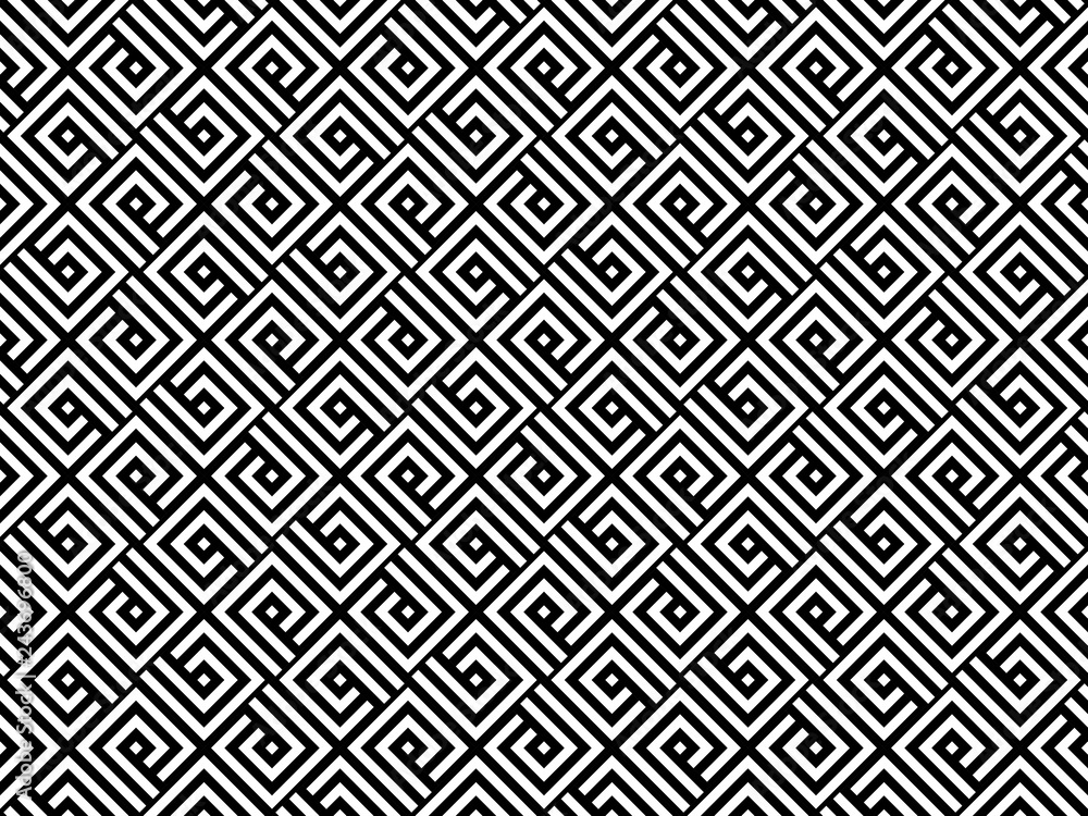 Abstract geometric pattern with stripes, lines. Seamless vector background. White and black ornament. Simple lattice graphic design Abstract geometric pattern with stripes, lines. Seamless vector background. White and black ornament. Simple lattice graphic design