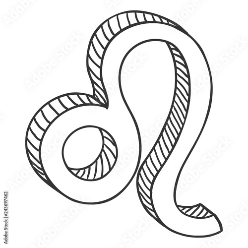 Vector Sketch Zodiac Sign - Leo