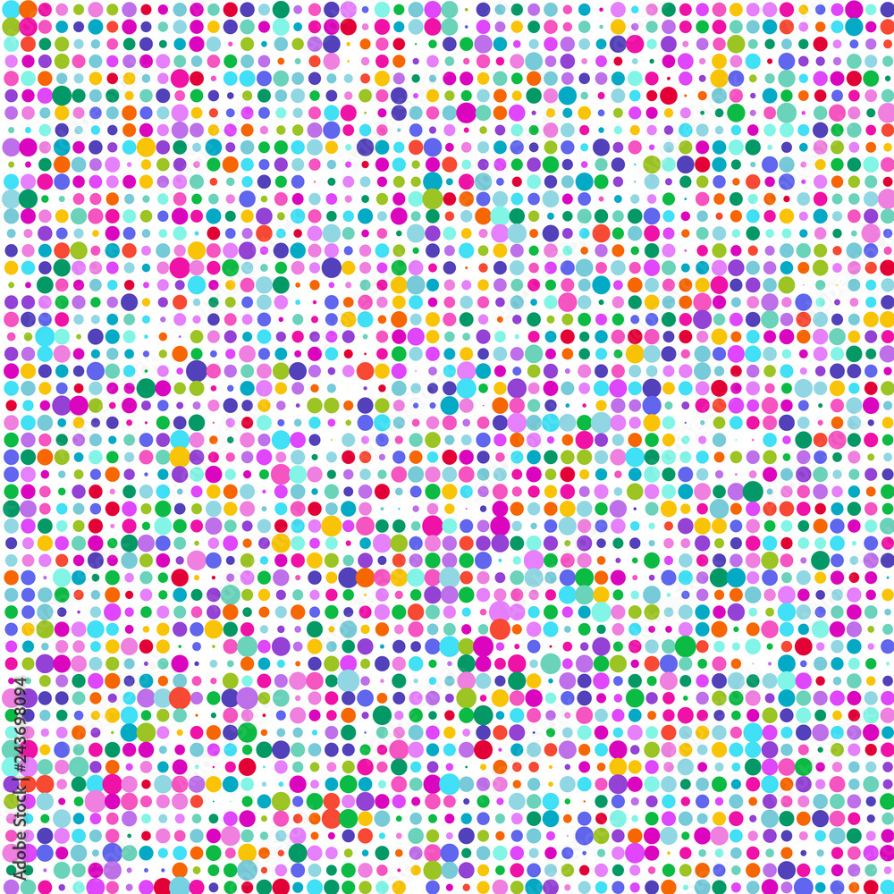 The colored dots on white background.