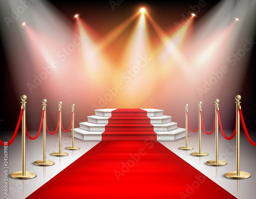 Realistic Red Carpet With Illumination