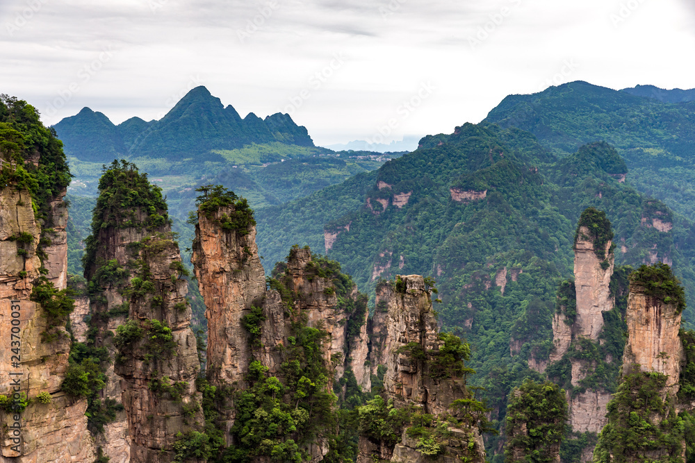 Mountain landscape of Zhangjiajie national park, China