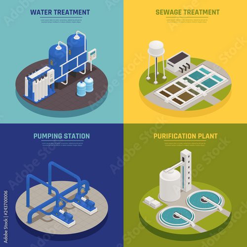 Water Cleaning Concept Icons Set